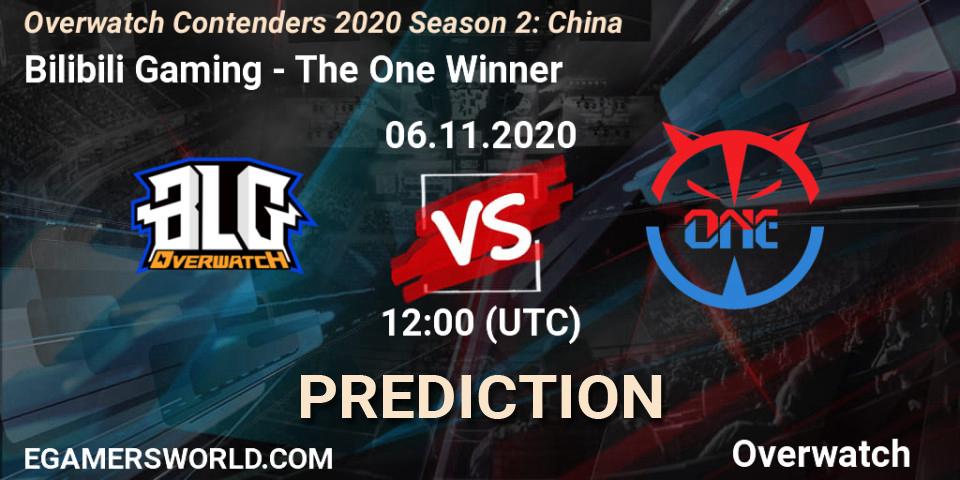 Pronósticos Bilibili Gaming - The One Winner. 06.11.20. Overwatch Contenders 2020 Season 2: China - Overwatch