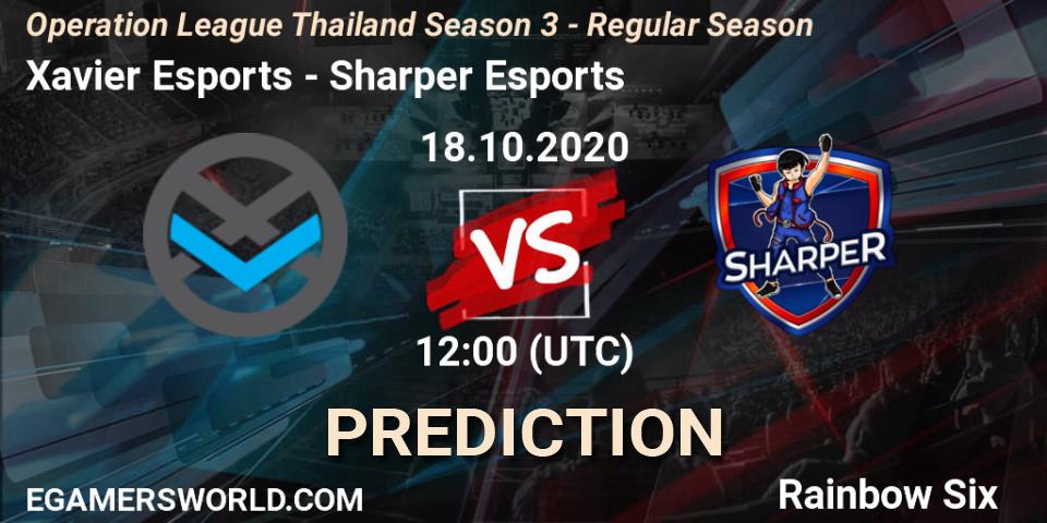 Pronósticos Xavier Esports - Sharper Esports. 18.10.2020 at 12:00. Operation League Thailand Season 3 - Regular Season - Rainbow Six