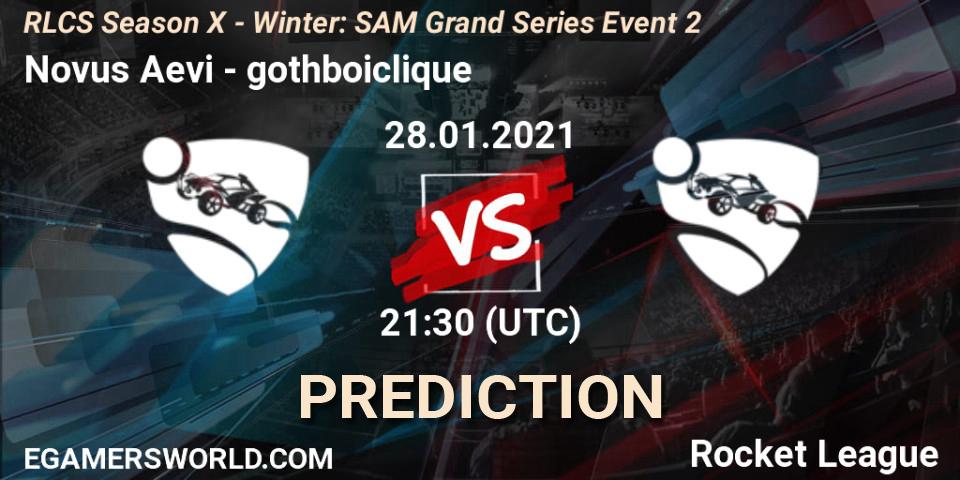 Pronósticos Novus Aevi - gothboiclique. 28.01.2021 at 21:30. RLCS Season X - Winter: SAM Grand Series Event 2 - Rocket League