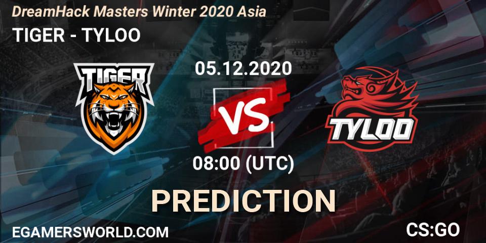 Pronósticos TIGER - TYLOO. 05.12.20. DreamHack Masters Winter 2020 Asia - CS2 (CS:GO)