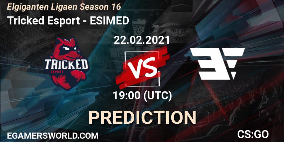 Pronósticos Tricked Esport - ESIMED. 22.02.2021 at 19:00. Elgiganten Ligaen Season 16 - Counter-Strike (CS2)