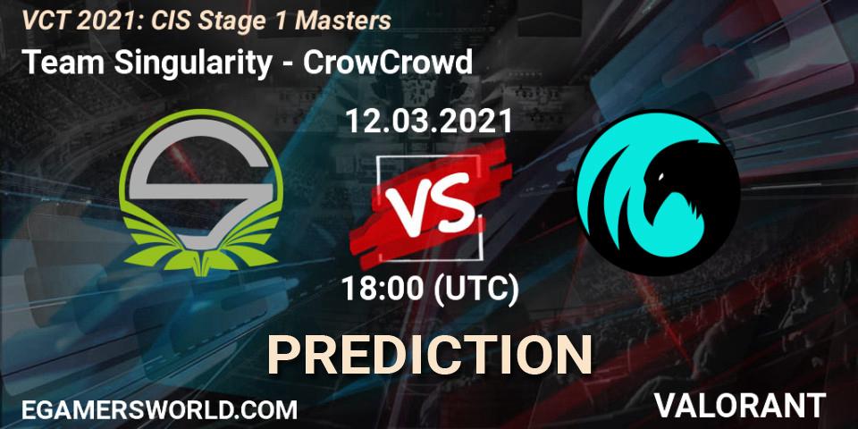 Pronósticos Team Singularity - CrowCrowd. 12.03.2021 at 17:20. VCT 2021: CIS Stage 1 Masters - VALORANT