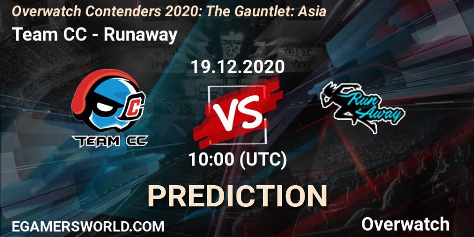 Pronósticos Team CC - Runaway. 19.12.20. Overwatch Contenders 2020: The Gauntlet: Asia - Overwatch