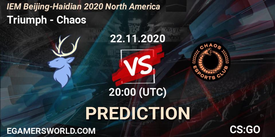 Pronósticos Triumph - Chaos. 22.11.20. IEM Beijing-Haidian 2020 North America - CS2 (CS:GO)