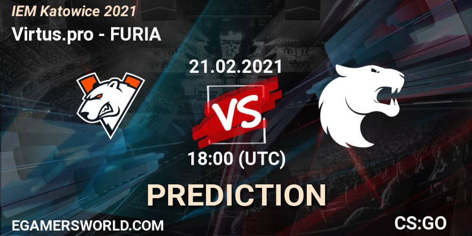 Pronósticos Virtus.pro - FURIA. 21.02.2021 at 18:00. IEM Katowice 2021 - Counter-Strike (CS2)