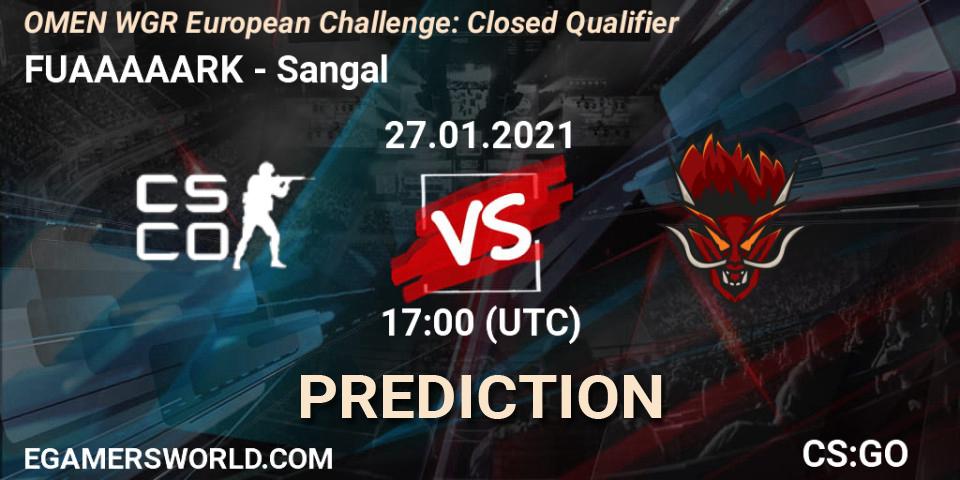 Pronósticos FUAAAAARK - Sangal. 27.01.2021 at 17:30. OMEN WGR European Challenge: Closed Qualifier - Counter-Strike (CS2)