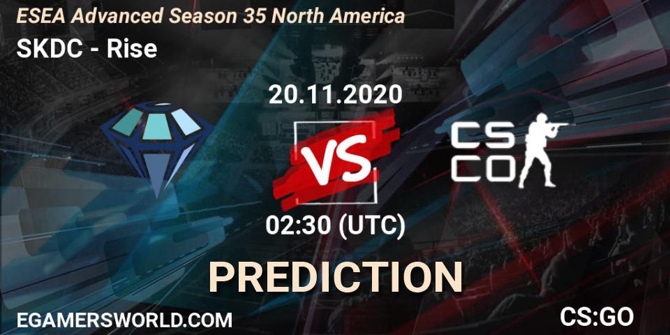 Pronósticos SKDC - Rise. 21.11.2020 at 03:00. ESEA Advanced Season 35 North America - Counter-Strike (CS2)