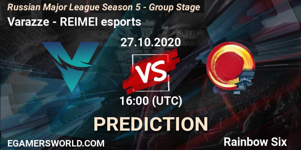 Pronósticos Varazze - REIMEI esports. 27.10.2020 at 16:00. Russian Major League Season 5 - Group Stage - Rainbow Six