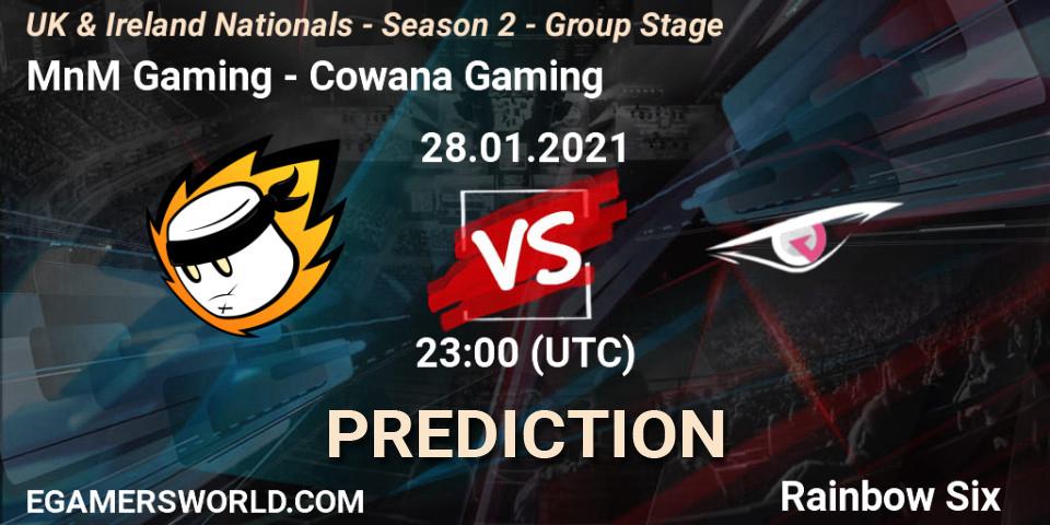 Pronósticos MnM Gaming - Cowana Gaming. 28.01.2021 at 23:00. UK & Ireland Nationals - Season 2 - Group Stage - Rainbow Six