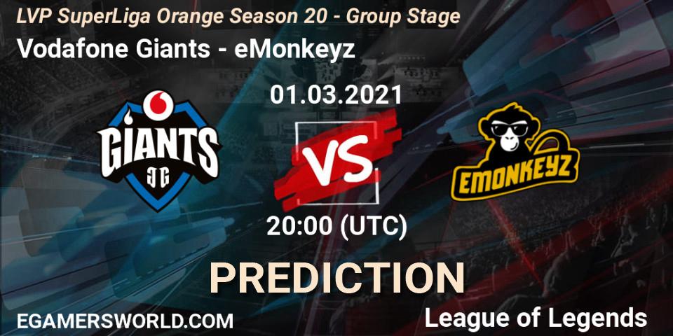 Pronósticos Vodafone Giants - eMonkeyz. 01.03.2021 at 20:00. LVP SuperLiga Orange Season 20 - Group Stage - LoL