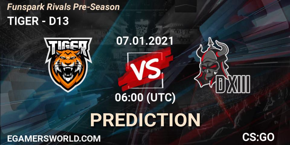 Pronósticos TIGER - D13. 07.01.21. Funspark Rivals Pre-Season - CS2 (CS:GO)