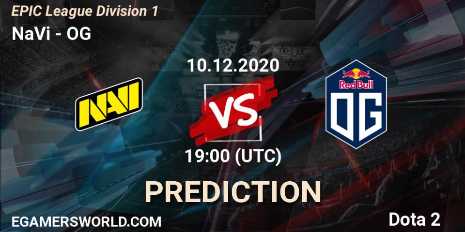 Pronósticos NaVi - OG. 10.12.2020 at 19:00. EPIC League Division 1 - Dota 2