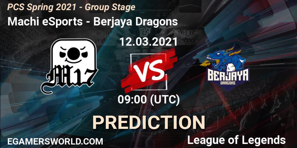 Pronósticos Machi eSports - Berjaya Dragons. 12.03.2021 at 10:30. PCS Spring 2021 - Group Stage - LoL