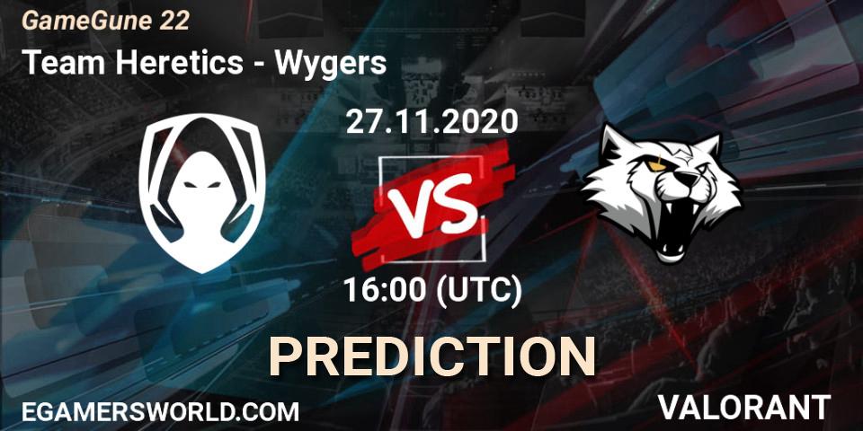Pronósticos Team Heretics - Wygers. 27.11.2020 at 16:00. GameGune 22 - VALORANT