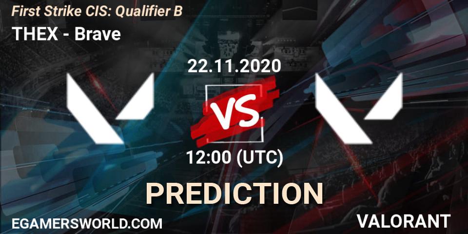 Pronósticos THEX - Brave. 22.11.2020 at 12:00. First Strike CIS: Qualifier B - VALORANT