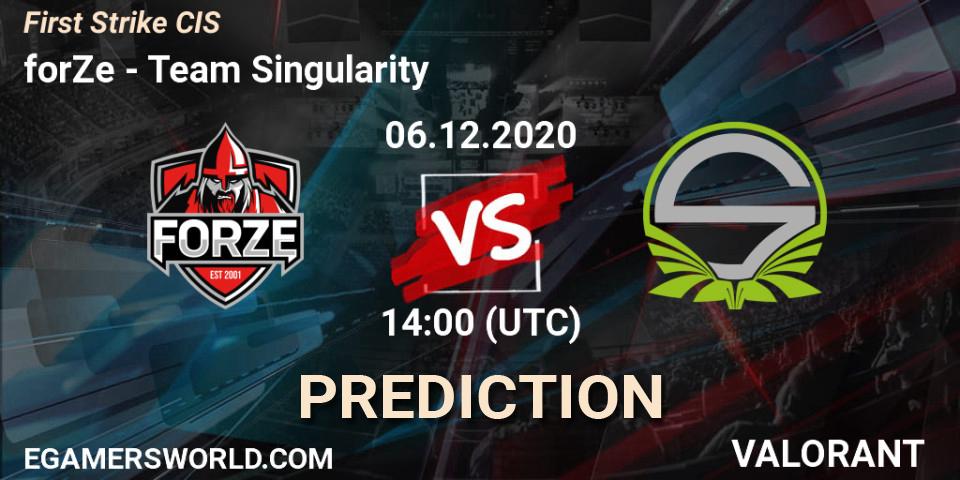 Pronósticos forZe - Team Singularity. 06.12.2020 at 14:00. First Strike CIS - VALORANT
