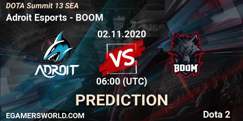 Pronósticos Adroit Esports - BOOM. 02.11.20. DOTA Summit 13: SEA - Dota 2