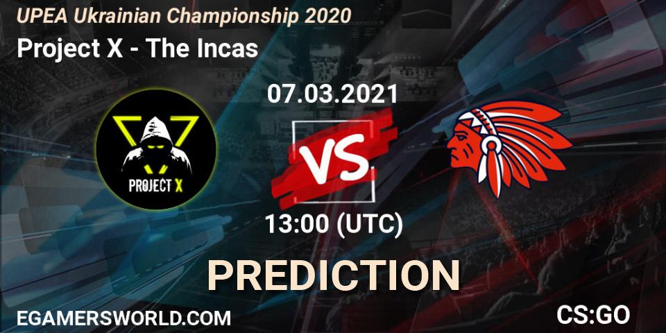 Pronósticos Project X - The Incas. 07.03.2021 at 13:45. UPEA Ukrainian Championship 2020 - Counter-Strike (CS2)