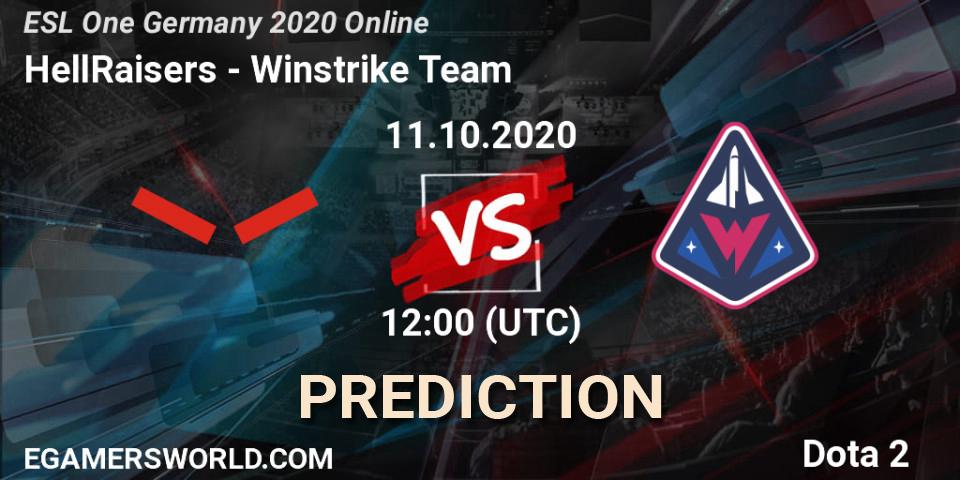 Pronósticos HellRaisers - Winstrike Team. 11.10.2020 at 12:02. ESL One Germany 2020 Online - Dota 2