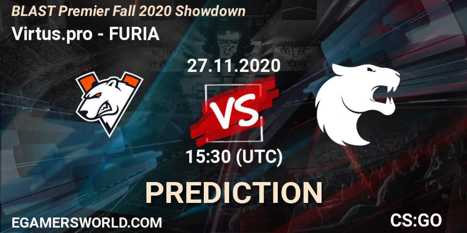 Pronósticos Virtus.pro - FURIA. 27.11.2020 at 15:30. BLAST Premier Fall 2020 Showdown - Counter-Strike (CS2)