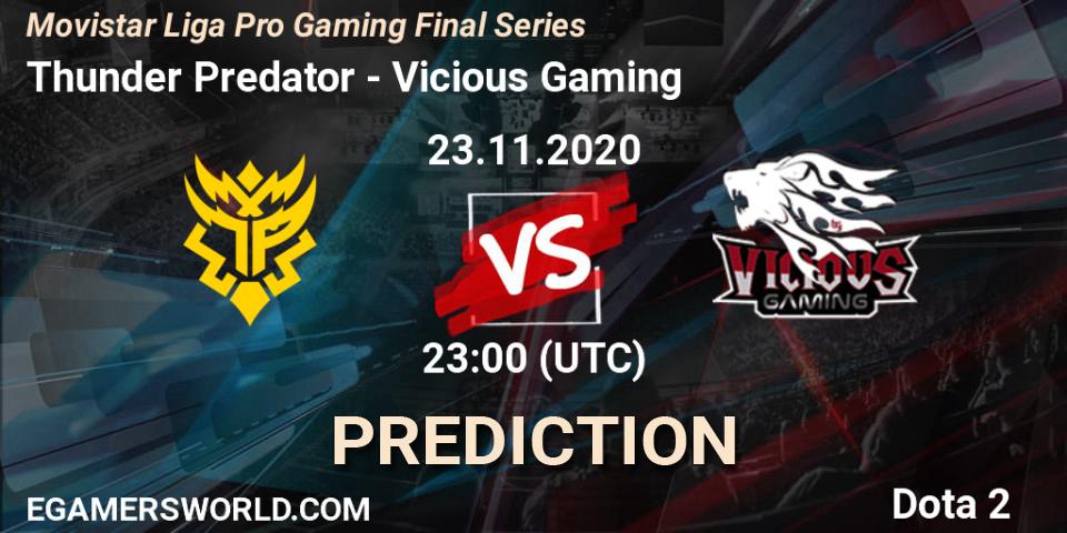 Pronósticos Thunder Predator - Vicious Gaming. 23.11.20. Movistar Liga Pro Gaming Final Series - Dota 2