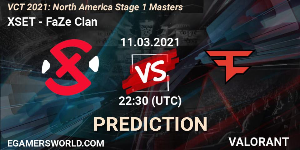 Pronósticos XSET - FaZe Clan. 11.03.2021 at 23:00. VCT 2021: North America Stage 1 Masters - VALORANT
