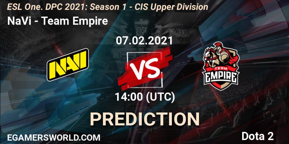 Pronósticos NaVi - Team Empire. 07.02.21. ESL One. DPC 2021: Season 1 - CIS Upper Division - Dota 2