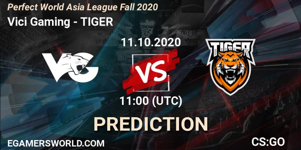 Pronósticos Vici Gaming - TIGER. 11.10.2020 at 11:00. Perfect World Asia League Fall 2020 - Counter-Strike (CS2)