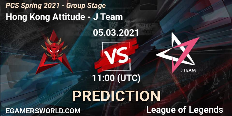 Pronósticos Hong Kong Attitude - J Team. 05.03.21. PCS Spring 2021 - Group Stage - LoL