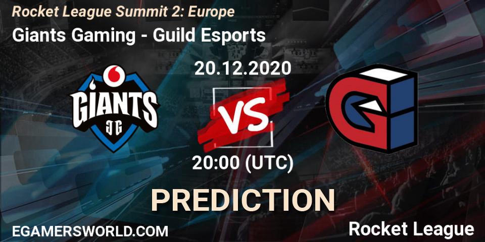Pronósticos Giants Gaming - Guild Esports. 20.12.2020 at 20:00. Rocket League Summit 2: Europe - Rocket League
