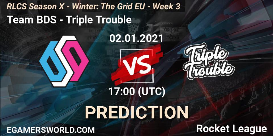 Pronósticos Team BDS - Triple Trouble. 02.01.2021 at 17:00. RLCS Season X - Winter: The Grid EU - Week 3 - Rocket League