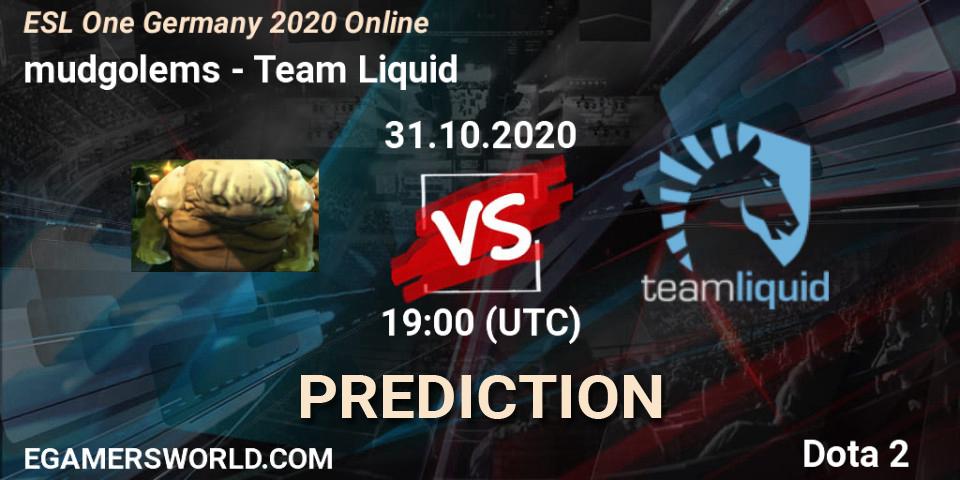 Pronósticos mudgolems - Team Liquid. 31.10.2020 at 19:00. ESL One Germany 2020 Online - Dota 2
