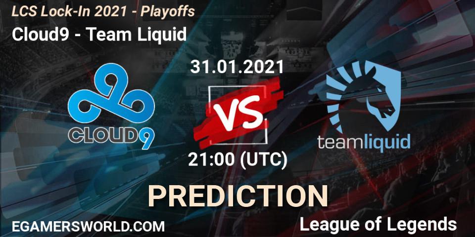 Pronósticos Cloud9 - Team Liquid. 31.01.2021 at 20:29. LCS Lock-In 2021 - Playoffs - LoL