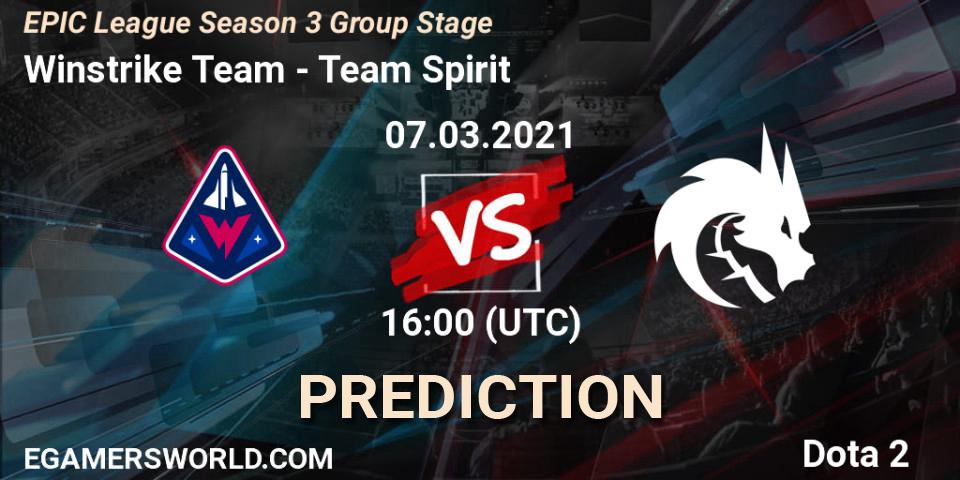 Pronósticos Winstrike Team - Team Spirit. 07.03.21. EPIC League Season 3 Group Stage - Dota 2