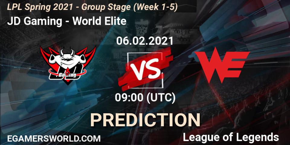 Pronósticos JD Gaming - World Elite. 06.02.2021 at 10:09. LPL Spring 2021 - Group Stage (Week 1-5) - LoL