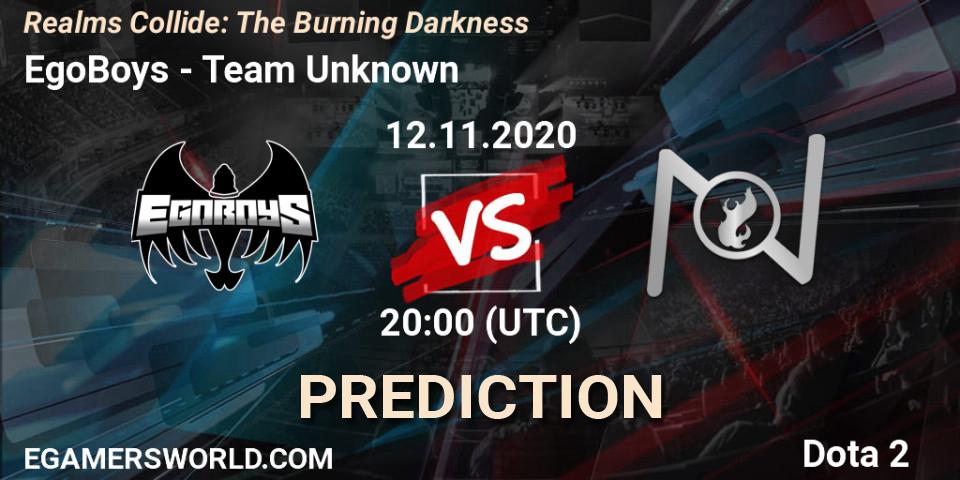Pronósticos EgoBoys - Team Unknown. 12.11.20. Realms Collide: The Burning Darkness - Dota 2