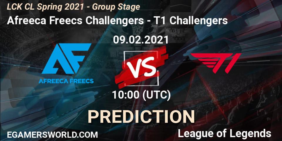 Pronósticos Afreeca Freecs Challengers - T1 Challengers. 09.02.2021 at 10:00. LCK CL Spring 2021 - Group Stage - LoL