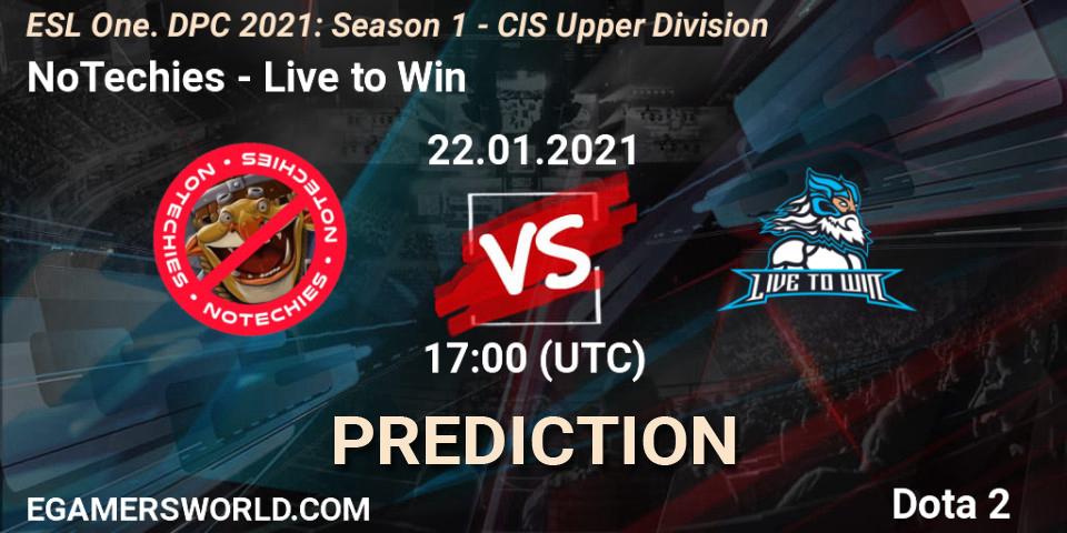 Pronósticos NoTechies - Live to Win. 22.01.21. ESL One. DPC 2021: Season 1 - CIS Upper Division - Dota 2