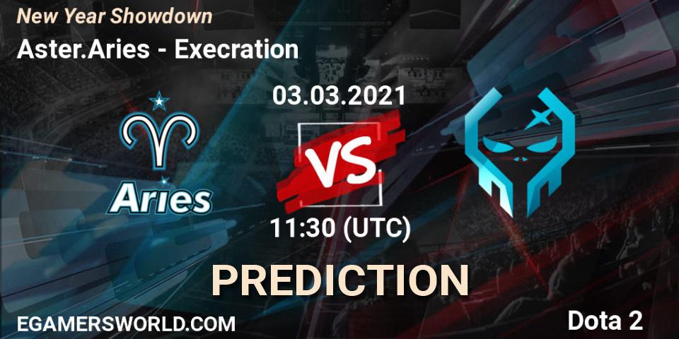 Pronósticos Aster.Aries - Execration. 03.03.2021 at 13:12. New Year Showdown - Dota 2