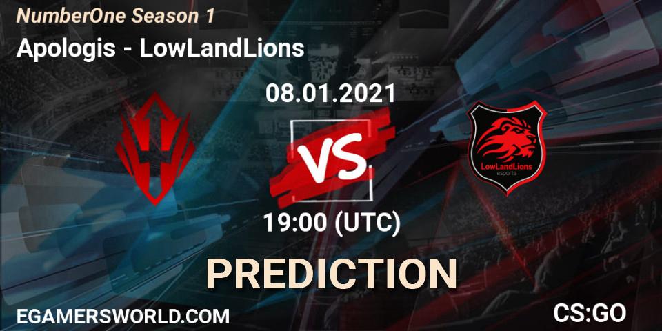 Pronósticos Apologis - LowLandLions. 08.01.2021 at 19:00. NumberOne Season 1 - Counter-Strike (CS2)