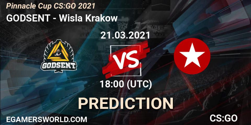 Pronósticos GODSENT - Wisla Krakow. 21.03.2021 at 18:00. Pinnacle Cup #1 - Counter-Strike (CS2)