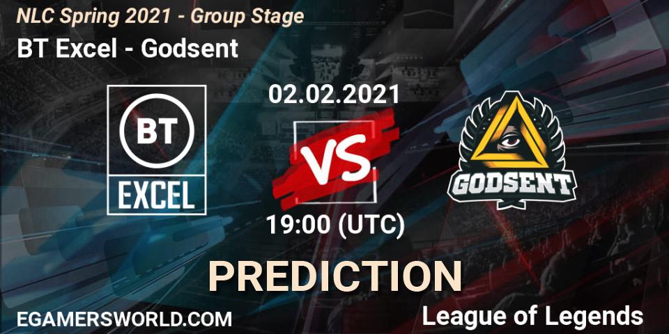Pronósticos BT Excel - Godsent. 02.02.2021 at 18:45. NLC Spring 2021 - Group Stage - LoL