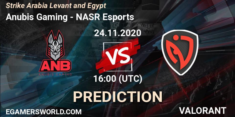 Pronósticos Anubis Gaming - NASR Esports. 24.11.2020 at 16:00. Strike Arabia Levant and Egypt - VALORANT