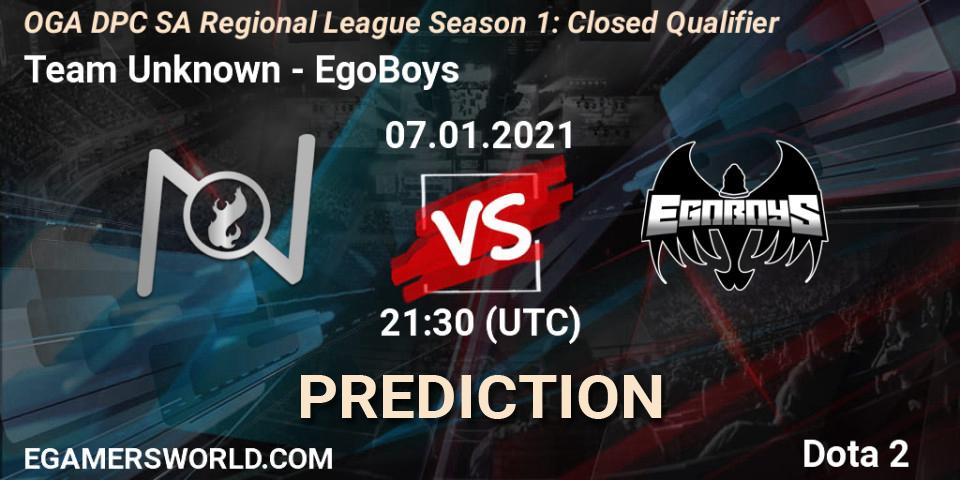 Pronósticos Team Unknown - EgoBoys. 07.01.21. DPC 2021: Season 1 - South America Closed Qualifier - Dota 2