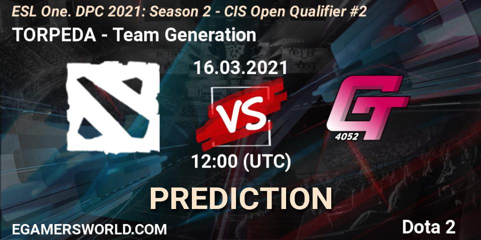 Pronósticos TOPREDA - Team Generation. 16.03.2021 at 12:08. ESL One. DPC 2021: Season 2 - CIS Open Qualifier #2 - Dota 2