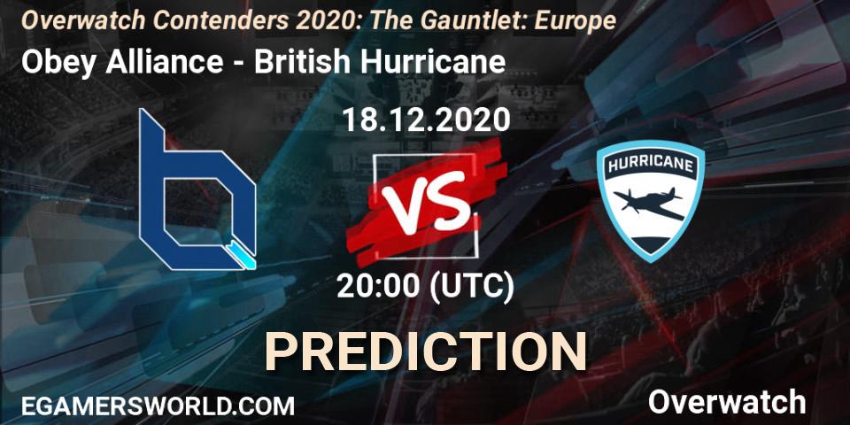 Pronósticos Obey Alliance - British Hurricane. 18.12.20. Overwatch Contenders 2020: The Gauntlet: Europe - Overwatch
