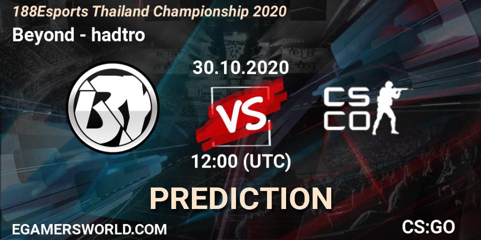 Pronósticos Beyond - hadtro. 30.10.20. 188Esports Thailand Championship 2020 - CS2 (CS:GO)