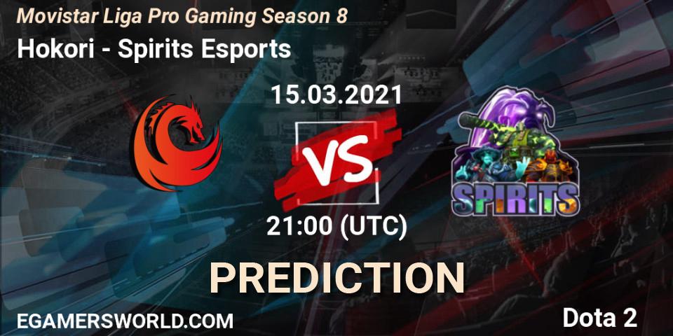 Pronósticos Hokori - Spirits Esports. 16.03.2021 at 00:00. Movistar Liga Pro Gaming Season 8 - Dota 2