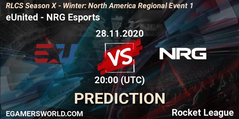Pronósticos eUnited - NRG Esports. 28.11.20. RLCS Season X - Winter: North America Regional Event 1 - Rocket League