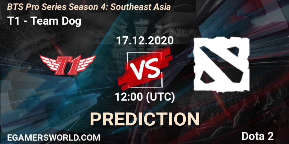 Pronósticos T1 - Team Dog. 17.12.2020 at 12:08. BTS Pro Series Season 4: Southeast Asia - Dota 2